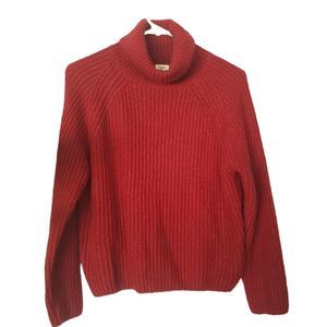 Garage Red waffle knit turtle neck sweater XS